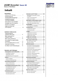 Reparaturanleitung RIS, AGM Scooters Swan 50 ECS, 4T, Gemischaufbereitung und Diagnose