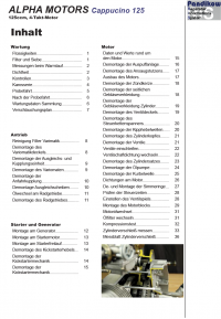 Reparaturanleitung RIS, Alpha Motors Cappucino 125, Antrieb und Motor