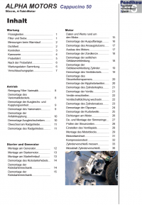 Reparaturanleitung RIS, Alpha Motors Cappucino 50, Antrieb und Motor