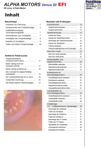 Reparaturanleitung RIS, Alpha Motors Venus 50 EFI, 4T, Gemischaufbereitung und Diagnose