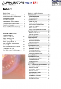 Reparaturanleitung RIS, Alpha Motors Vita 50 EFI, 4T, Gemischaufbereitung und Diagnose