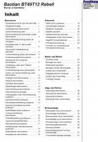 Reparaturanleitung RIS Baotian BT 49 T12 Rebell Karosserie, Fahrwerk und Bremsanlage
