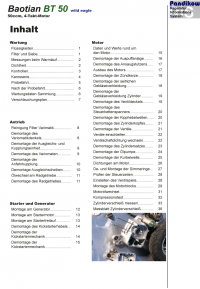 Reparaturanleitung RIS Baotian BT 50 wild eagle 4T Antrieb und Motor