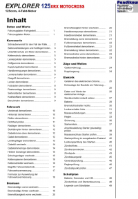 Reparaturanleitung RIS Explorer 125 XRX 4T Karosserie, Fahrwerk, Bremse und Elektrik