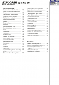 Reparaturanleitung RIS Explorer Spin GE 50 Gemischaufbereitung, Diagnose und Elektrik