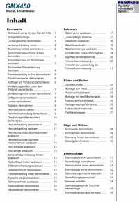 Reparaturanleitung RIS, GMX 450 4T, Karosserie, Fahrwerk und Bremsanlage