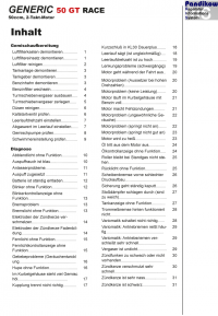Reparaturanleitung RIS Generic 50 GT Race Gemischaufbereitung, Diagnose und Elektrik