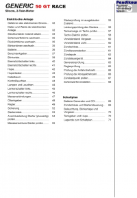 Reparaturanleitung RIS Generic 50 GT Race Gemischaufbereitung, Diagnose und Elektrik
