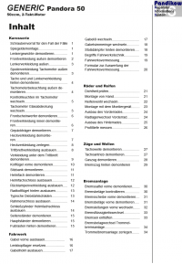 RIS Reparaturanleitung Generic Pandora 50 Karosserie, Fahrwerk und Bremsanlage