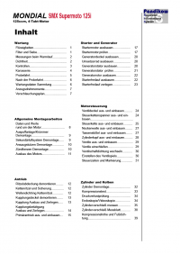 Reparaturanleitung RIS, Mondial SMX Supermoto 125, 4T, Antrieb und Motor