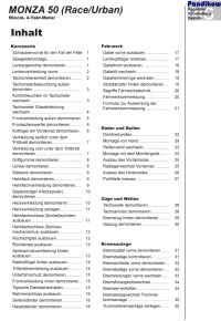 Reparaturanleitung RIS, Monza Race 50 4T, Karosserie, Fahrwerk und Bremsanlage