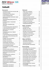 Reparaturanleitung RIS Rex Milano 125 Karosserie, Fahrwerk und Bremsanlage