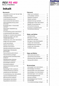 Reparaturanleitung RIS, REX RS 460 4T, Karosserie, Fahrwerk und Bremsanlage