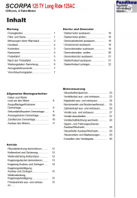 Reparaturanleitung RIS, Scorpa 125 TY Long Ride, Antrieb und Motor