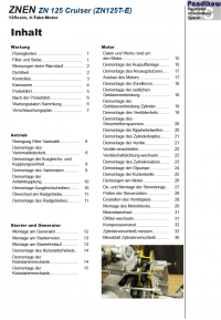 Reparaturanleitung RIS, Znen ZN Cruiser (ZN125T-E), 4T, Antrieb und Motor