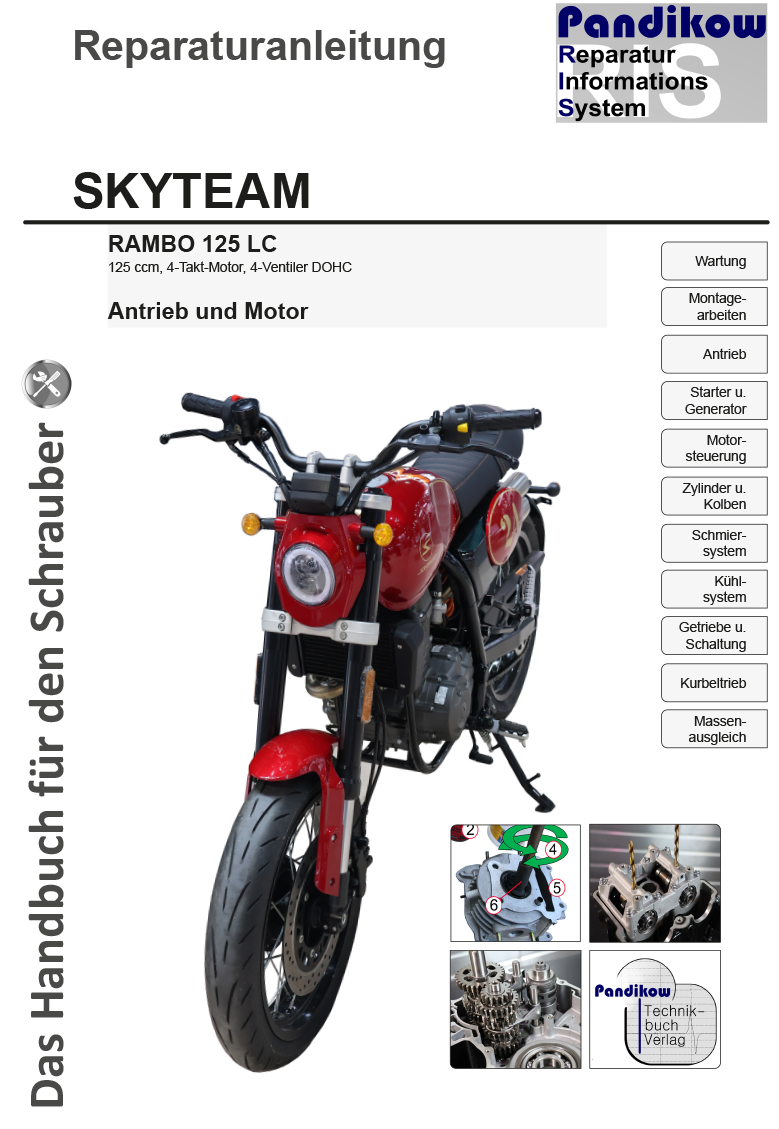 Pandikow Buch RIS Reparaturanleitung, Skyteam Rambo 125 LC, Antrieb und ...