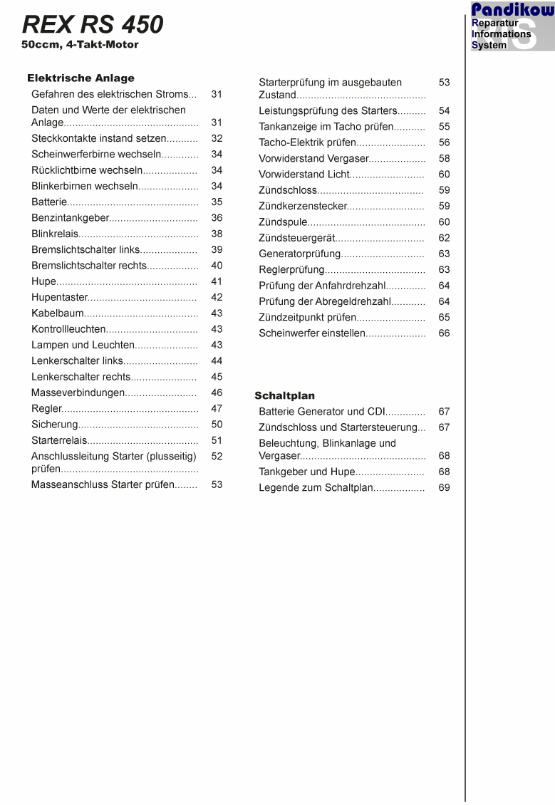 Schaltplan Rex Rs 450 - Wiring Diagram